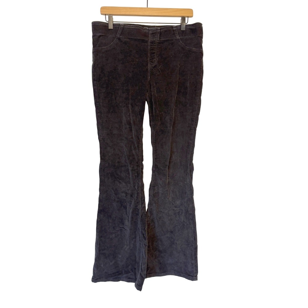 Free People We The Free Black Corduroy Flare Pull On Pants Size 31